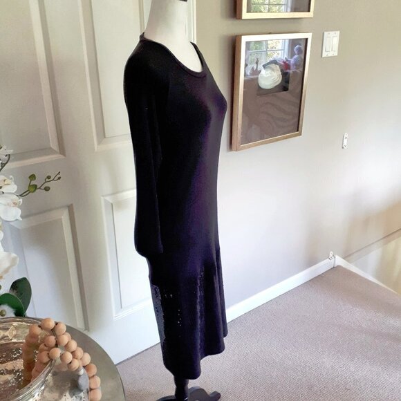 NWOT Joe Fresh black sequin hem long sleeve midi dress, S - Picture 4 of 6